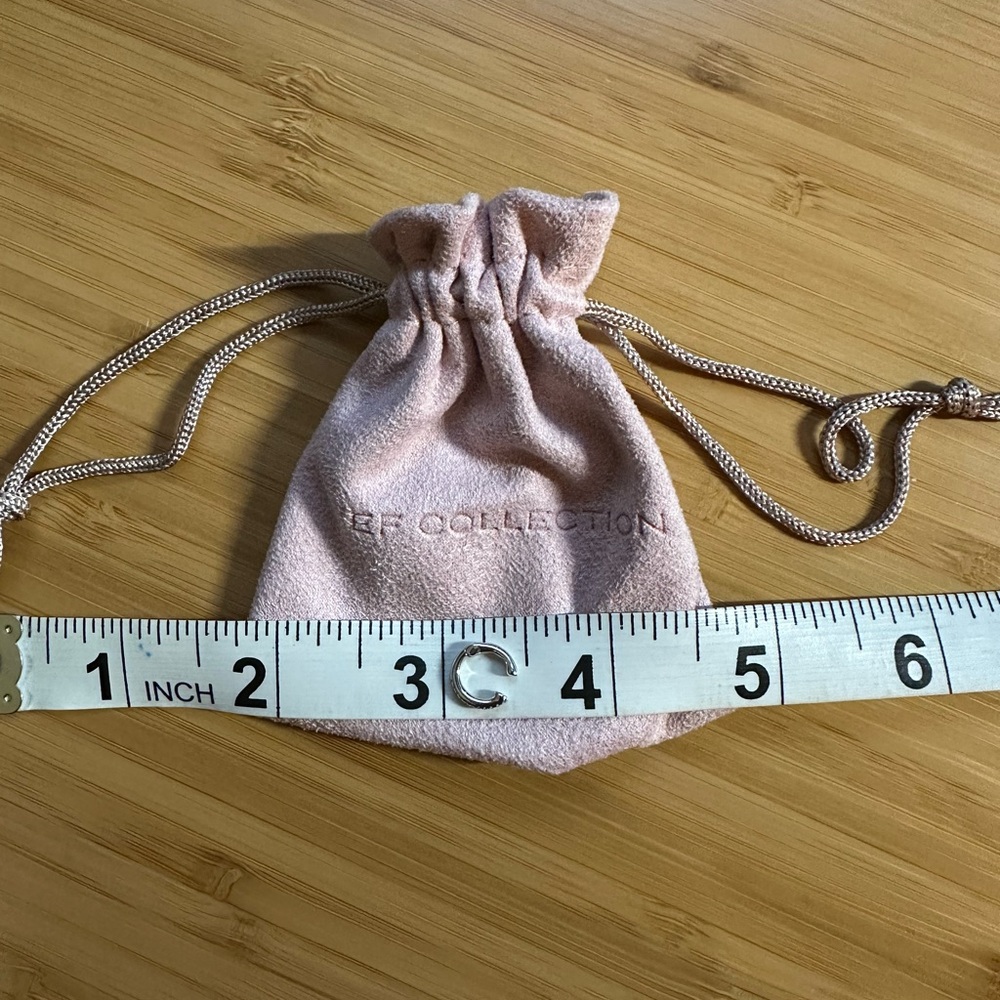 EF Collection 14k White Gold & Diamond Cartilage Ear Cuff - Picture 5 of 5